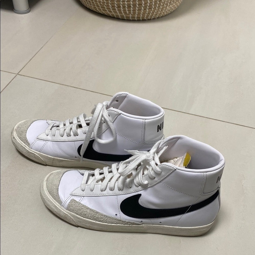 Nike White and Black High-Top Sneakers